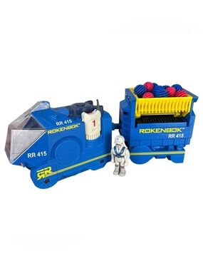 Vtg Rokenbok RR 415 Monorail Train Car Construction Toy Vehicle W/Driver & Balls